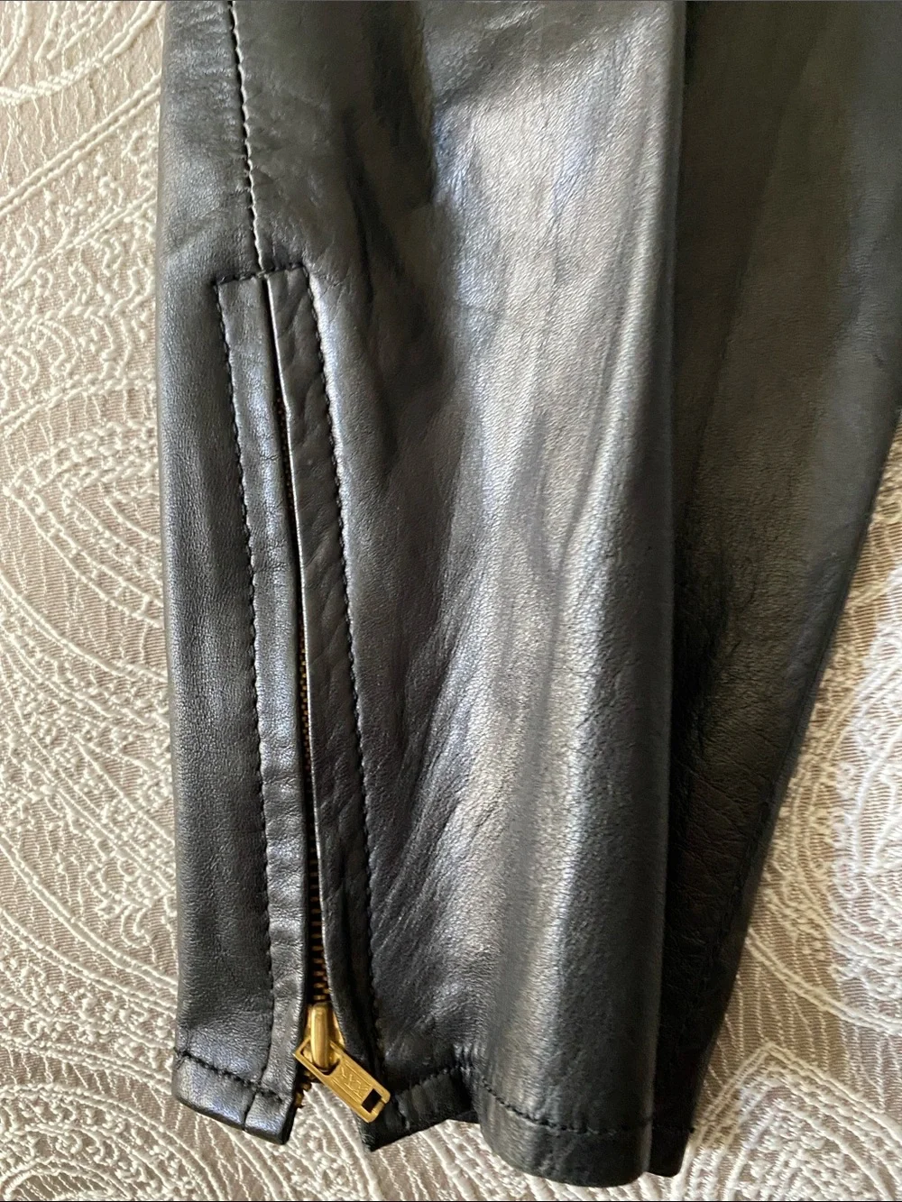 Wilson Black Slim Straight Leather Jeans